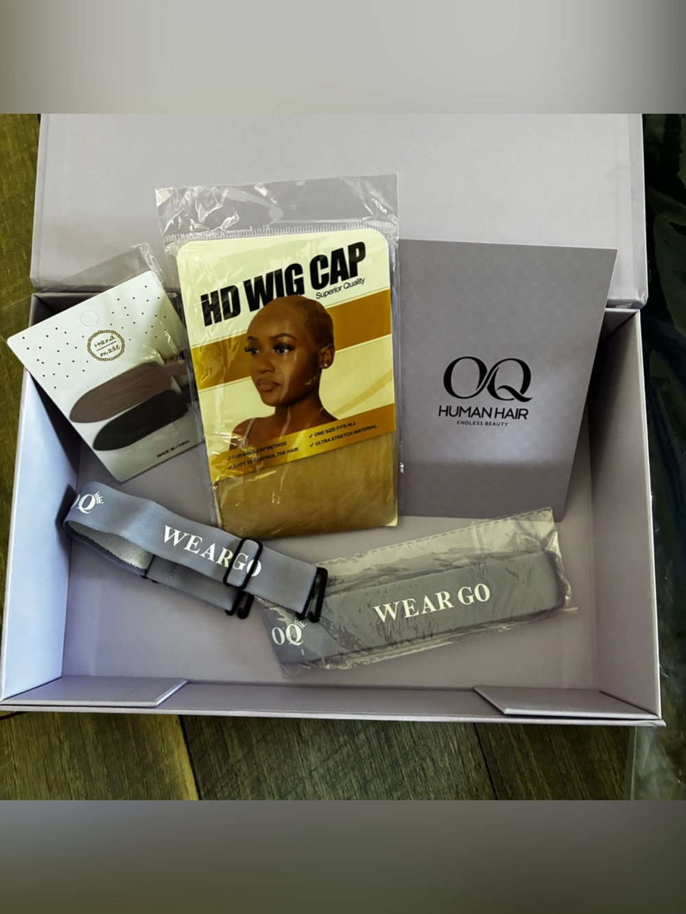 Human Hair Wig Kit with Black Wig - Accessories Included - Picture 4 of 5